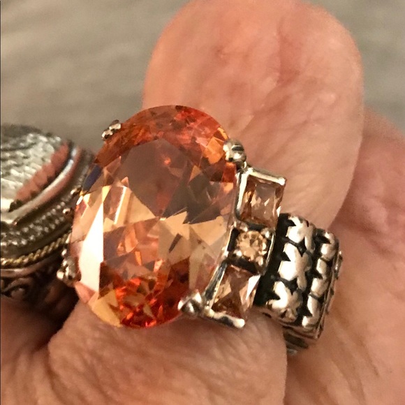 SILPADA Sterling Amber Stretch Ring R2384 - Picture 8 of 12